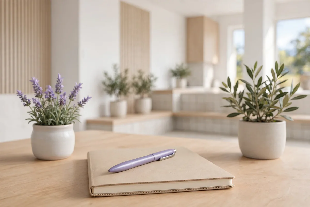 A notebook and pen